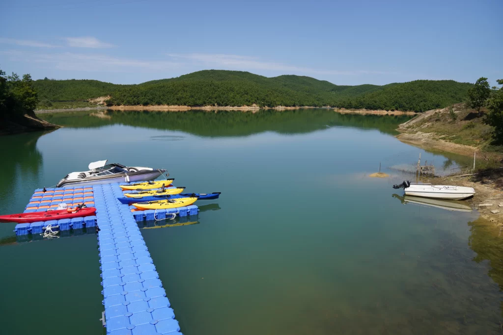 The lake at DUKA Winery. Best wine tours in Albania, lake kayak rides, etc.